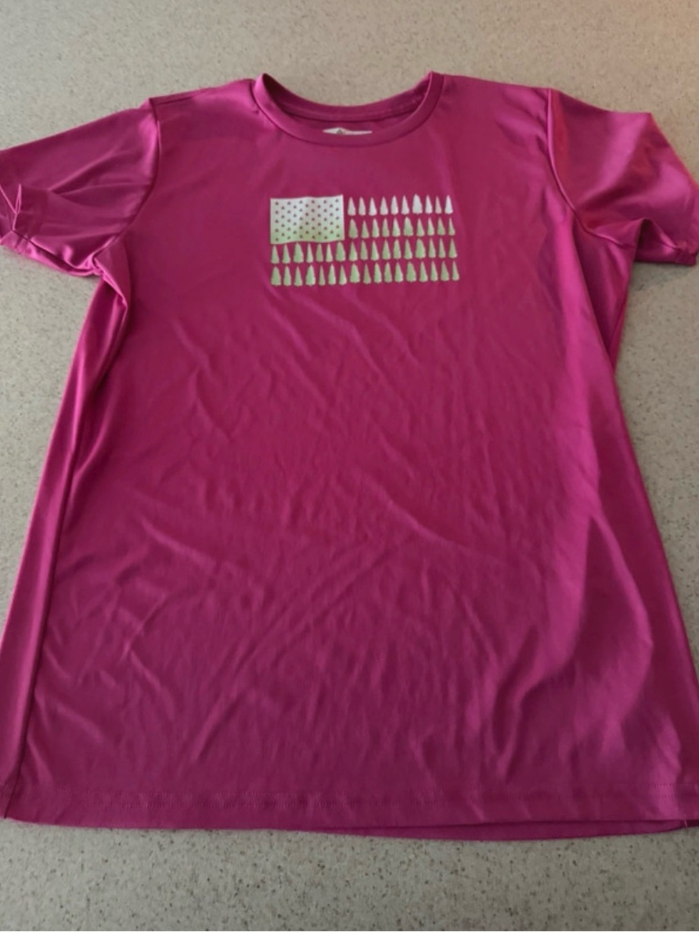Juniors Bright Pink Graphic Tee - Performance Fabric